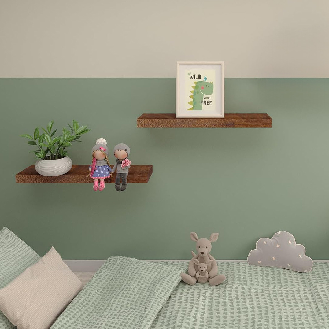 Single Column Partition Wall Mounted Double Tier Shelf - Image 2
