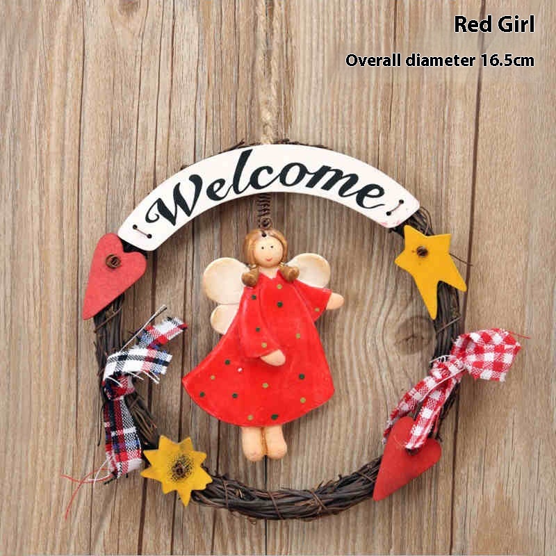 Room Welcome Board Wooden Decorative Doorplate Creative Garland Wall Hanging