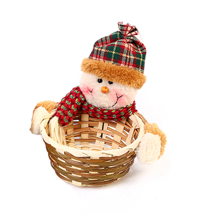 Christmas Decoration Home Storage Basket Santa Snowman Elk Candy Basket - Image 2