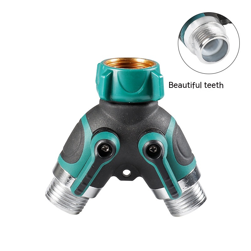 Garden Zinc Copper Alloy 6-point Double Pass Ball Valve Diverter - Image 2