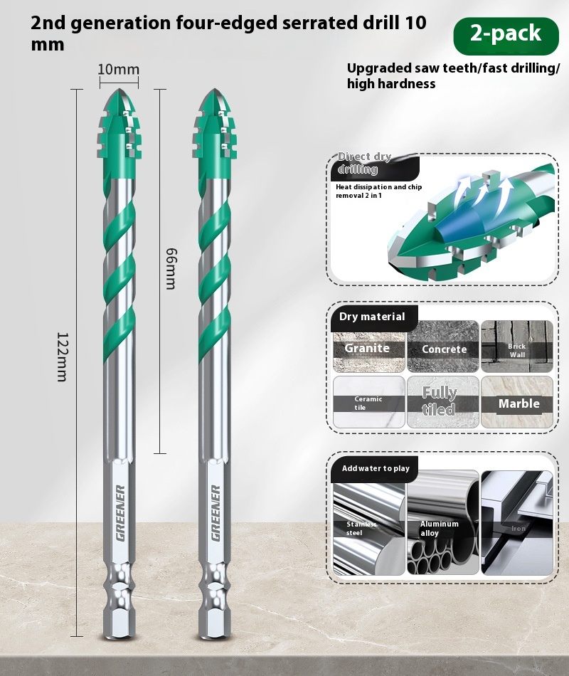 Four-blade Serrated Eccentric Bit Tile Concrete Punching Special - Image 22