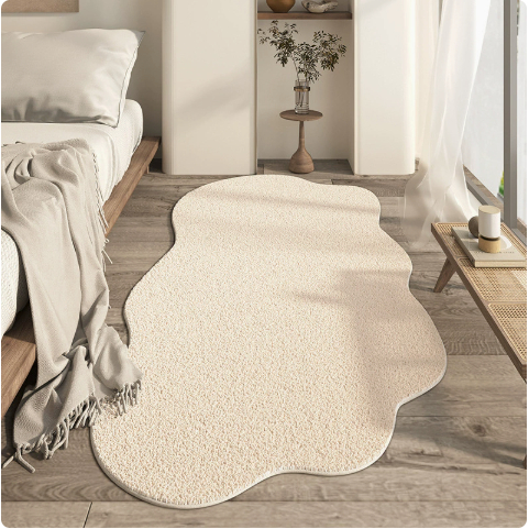 Japanese-style Household Bedroom Irregular-shaped Cashmere-look Modern Minimalist Floor Mat - Image 15