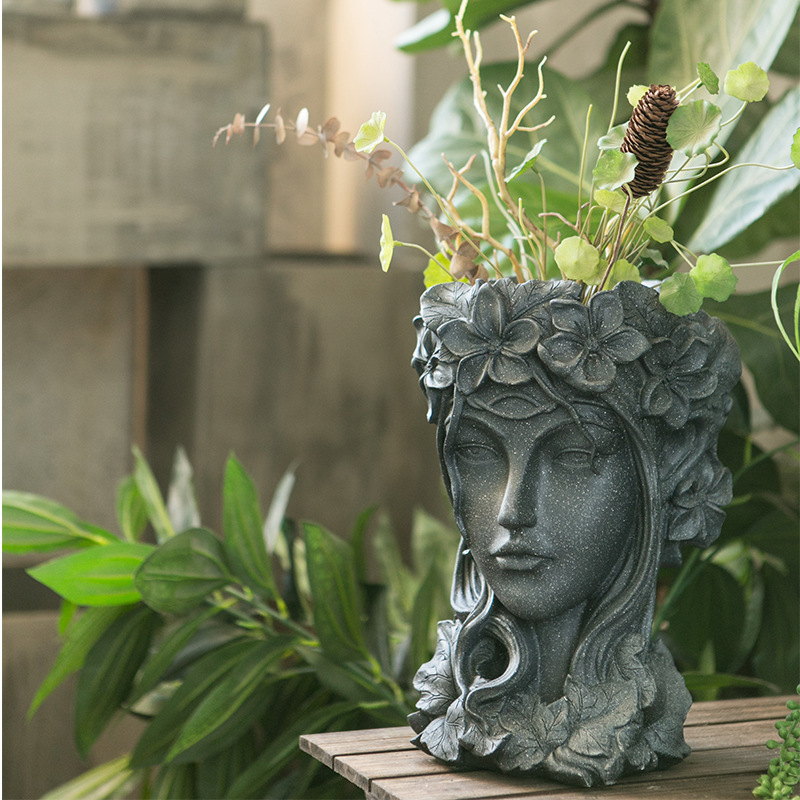Goddess Figurine Art Resin Plant Flower Pot - Image 4
