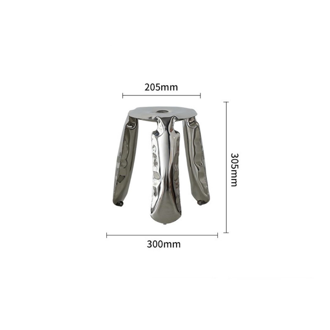 Stainless Steel Balloon Stool Artistic Metal Tripod Shoe-Changing Bench Home Use Round Stool