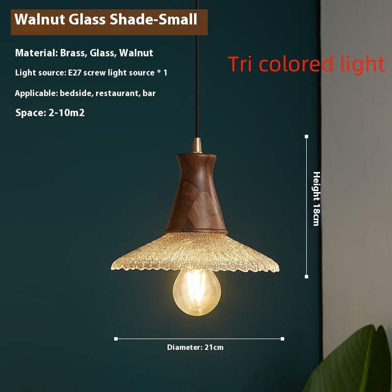 Retro Simple Restaurant And Cafe Xuan Brass Glass Chandelier - Image 4