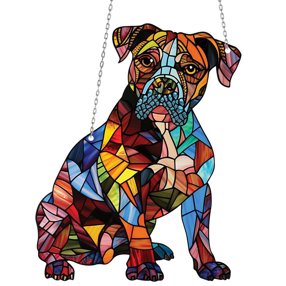 Pet Dog Color Acrylic Pendant Gift Window Hanging Sun Catcher Chain - Image 6