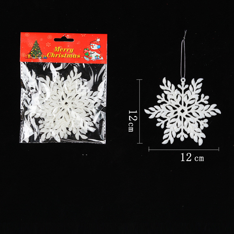 Plastic White Snowflake String Window Christmas Party Place Pendant - Image 3