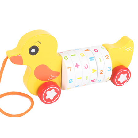 Wooden Children's Leash Snail Trailer Rainbow Building Blocks - Image 6