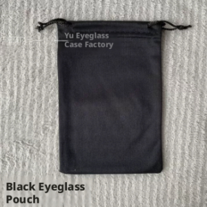 Portable glasses bag-black-fabric-9 * 18cm-1 piece