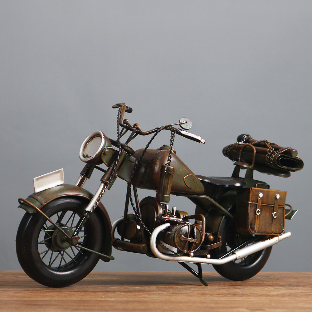 Retro Model Ornaments Iron Metal Motorcycle Decorations Gift