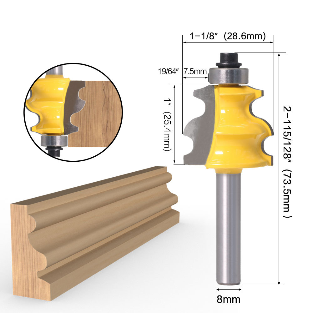 Woodworking Milling Cutter with Curved Shank Cutter