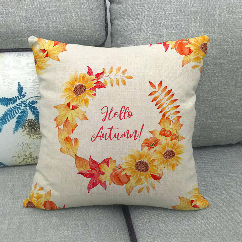 Painted pumpkin linen pillowcase - Image 7