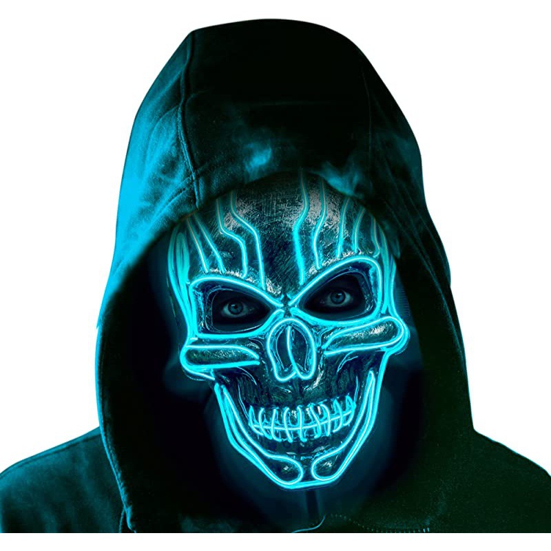 Halloween Luminous Mask With EL Wi 3 Flashing Modes - Image 2