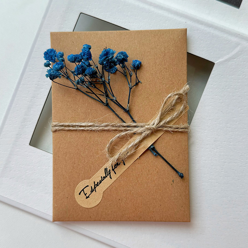 Starry Sky Dried Flower Handwritten Thank You Greeting Card - Image 3