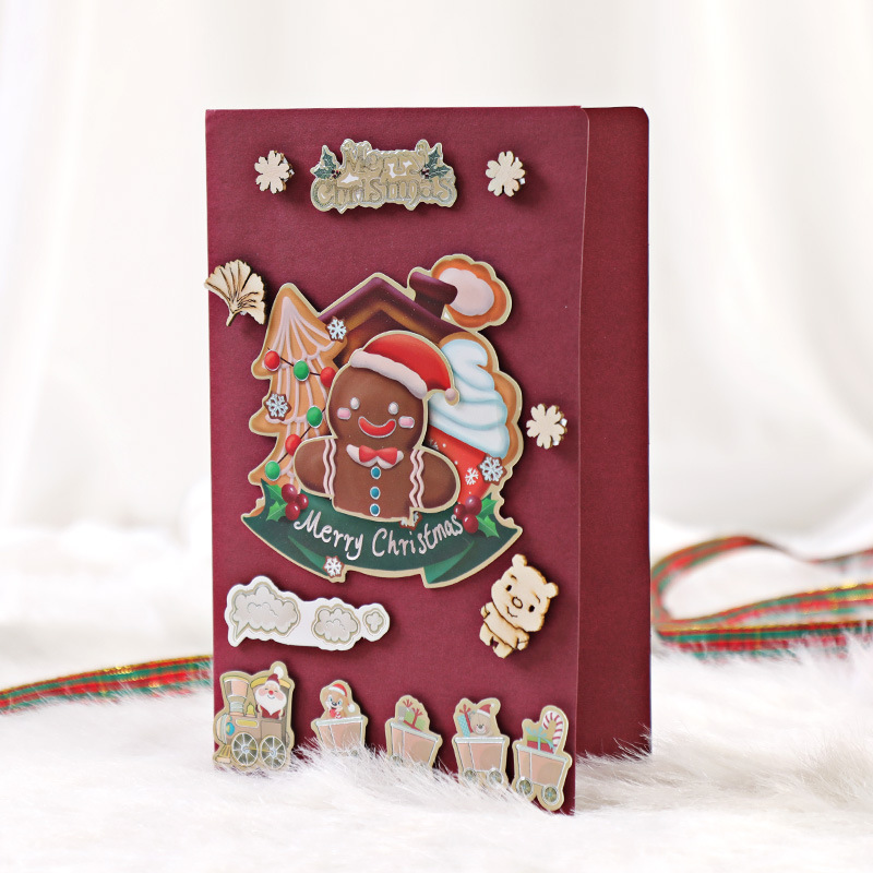 DIY Greeting Card Christmas Creative Handmade Cute Cartoon Message - Image 5