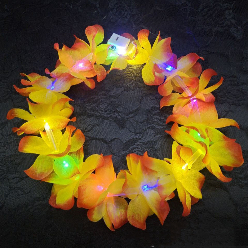 Handmade Polyester Luminous Hawaiian-style Colorful Garland - Image 3
