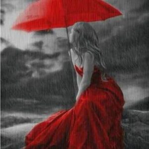 Rain girl decorative painting