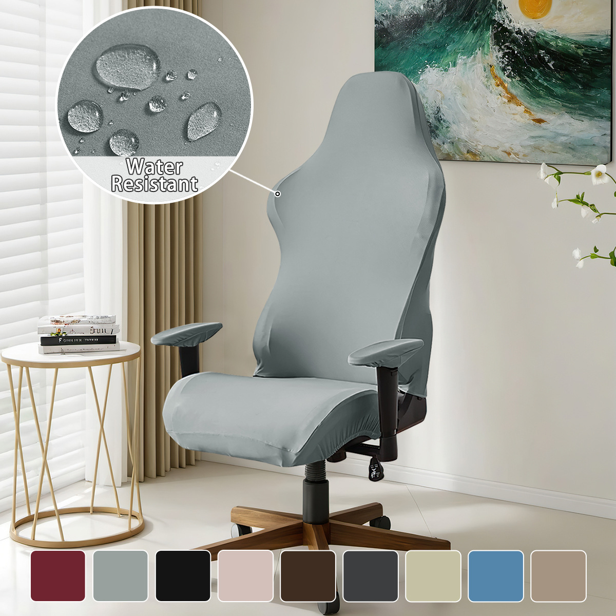 Polar Fleece Elastic Dustproof E-sports Swivel Chair Cover - Image 15
