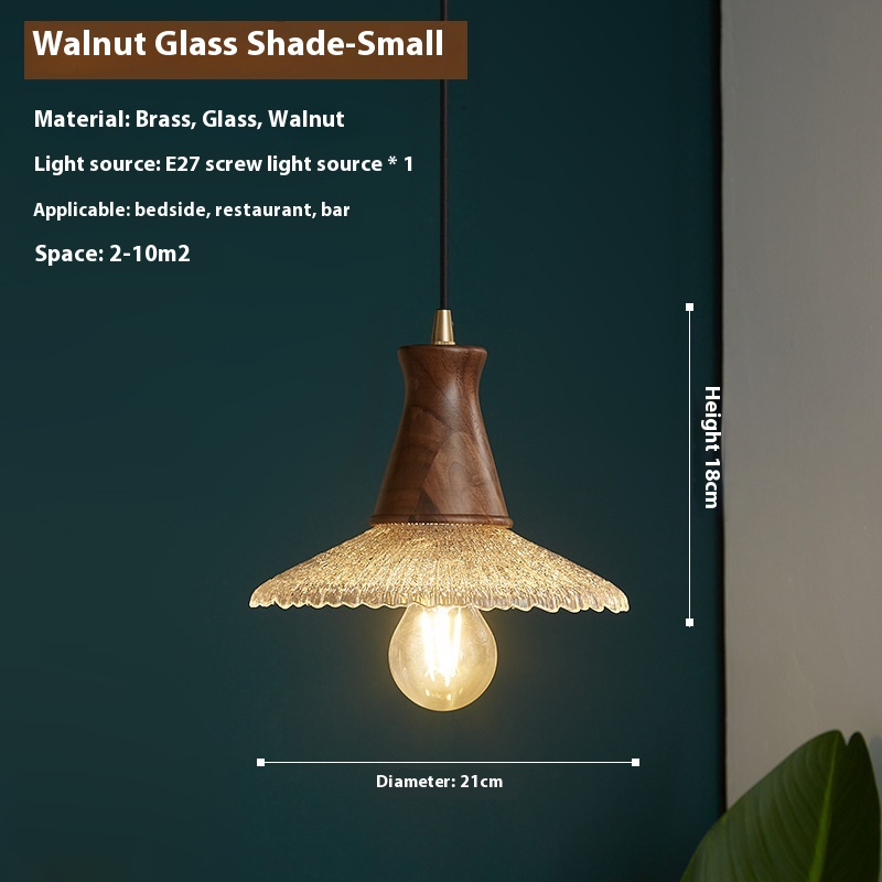 Retro Simple Restaurant And Cafe Xuan Brass Glass Chandelier - Image 3