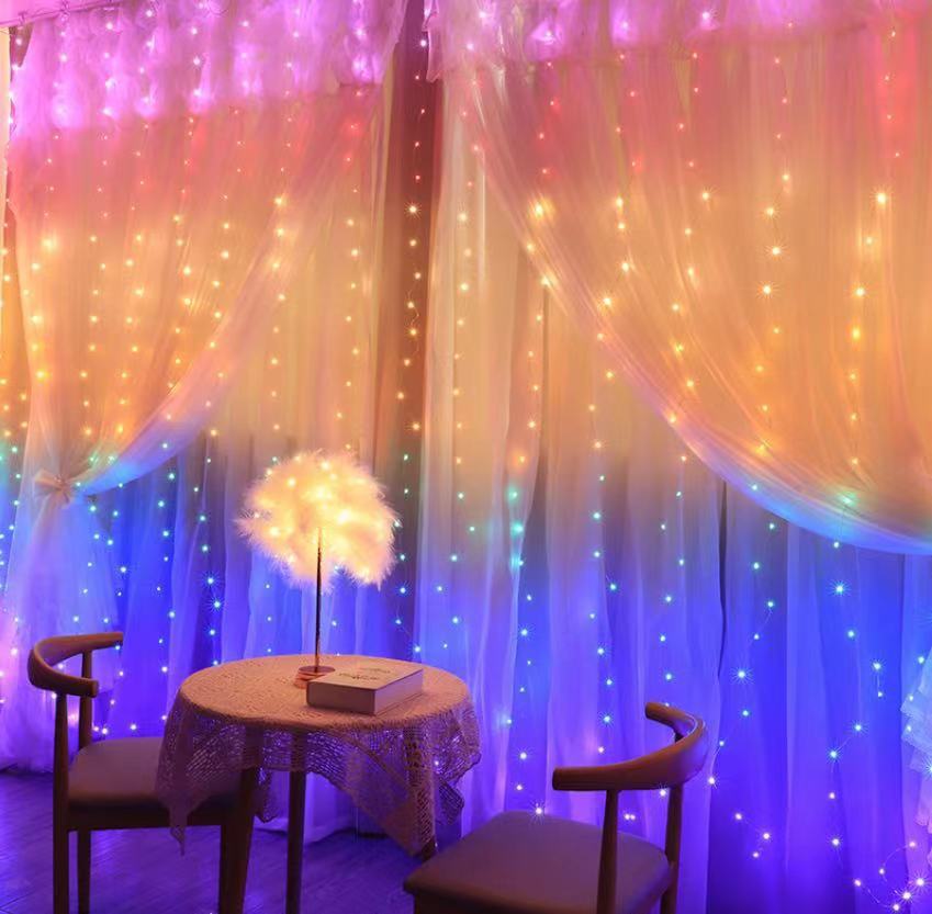 Curtain String Lights For Christmas Weddings And Bedroom Decor With Hooks - Image 3