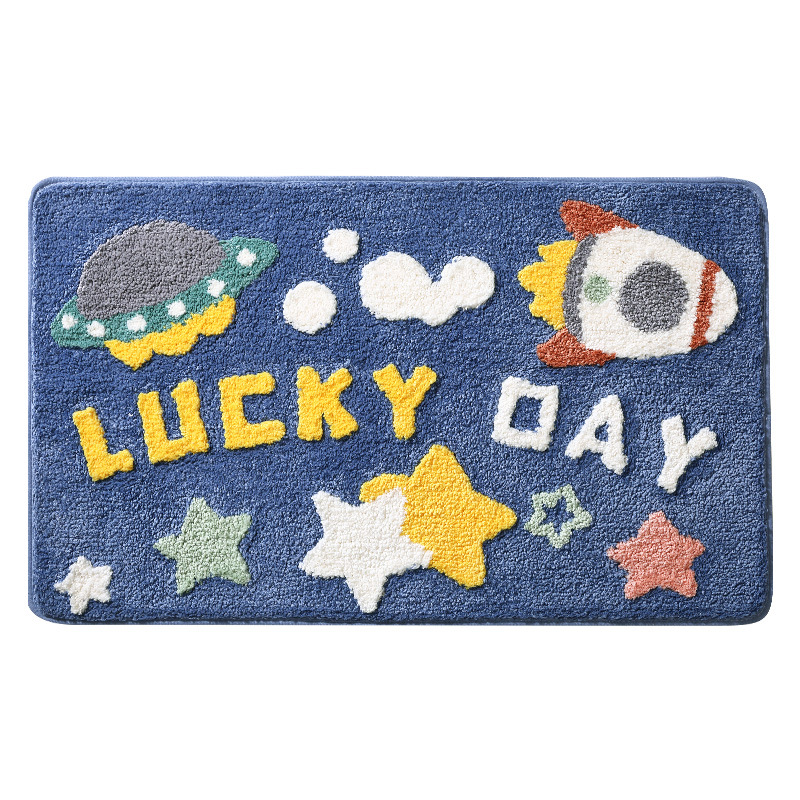 Flocked Home Doormat Bathroom Rug Absorbent Non-slip Mat Bedroom Foot Pad