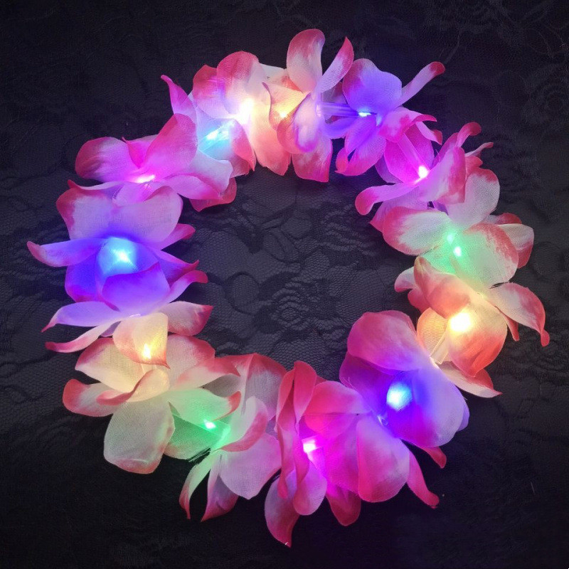Handmade Polyester Luminous Hawaiian-style Colorful Garland - Image 6