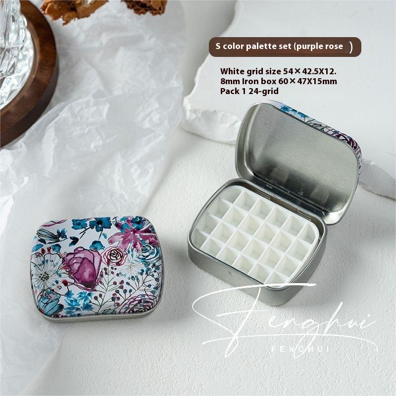 Manicure Watercolor One-piece Flip Small Iron Box 24-piece Portable Mini Palette - Image 19