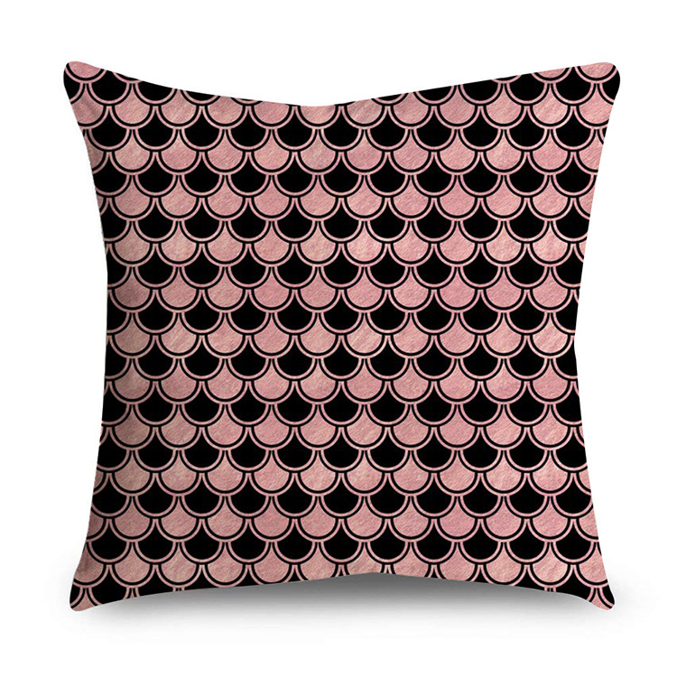 Rose Gold Polyester Pillow Cover Black Gold Element Cushion Throw Pillowcase - Image 33