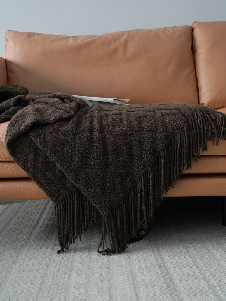 Jacquard Knitted Bed Runner Acrylic Fiber Cover Blanket Sofa Cover - Image 3