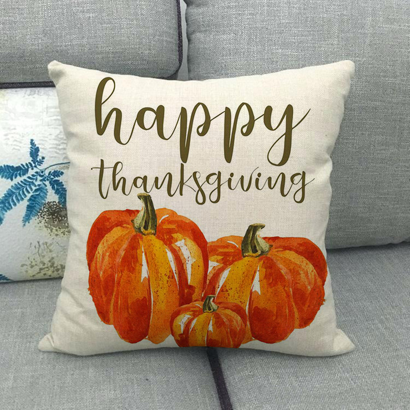 Painted pumpkin linen pillowcase - Image 4