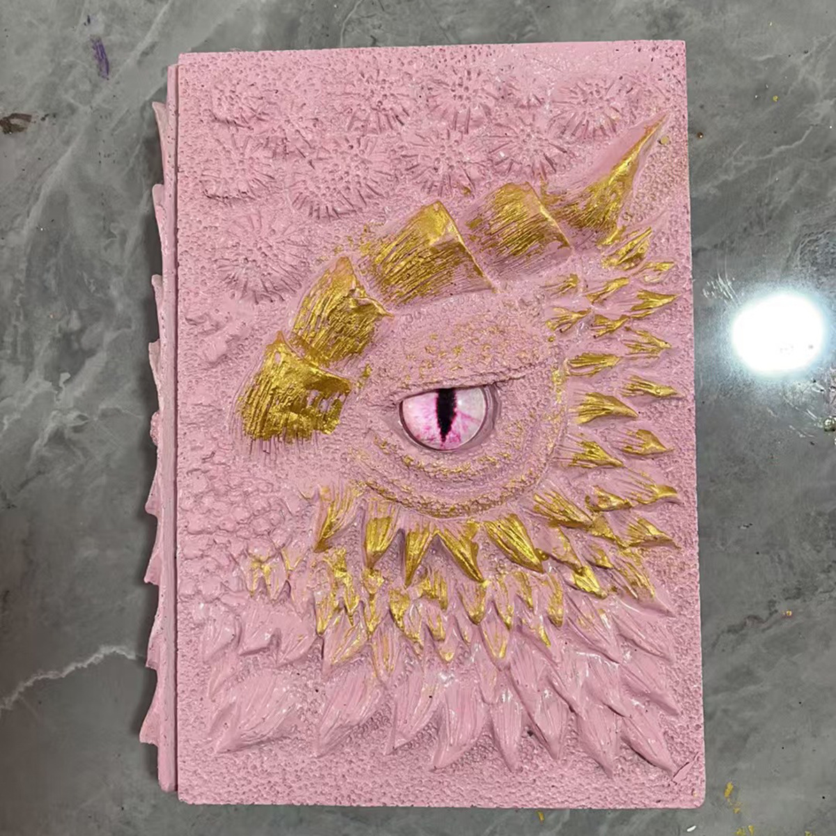 Clear Cream-Colored Resin Dragon Book Notebook