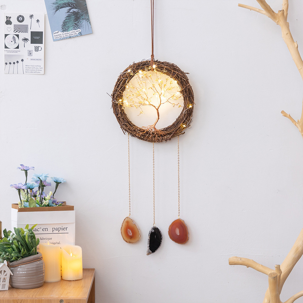 Natural Agate Crystal Crushed Stone Dream Catcher - Image 25