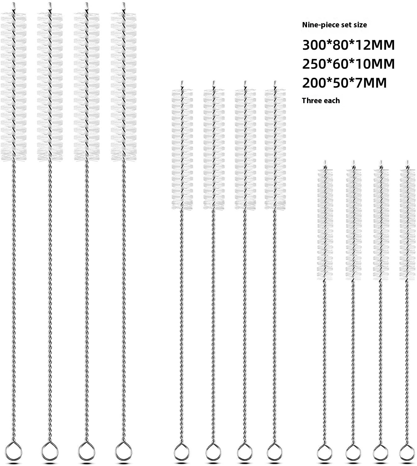 Nylon Cleaning Brush Set Stainless Steel - Image 4