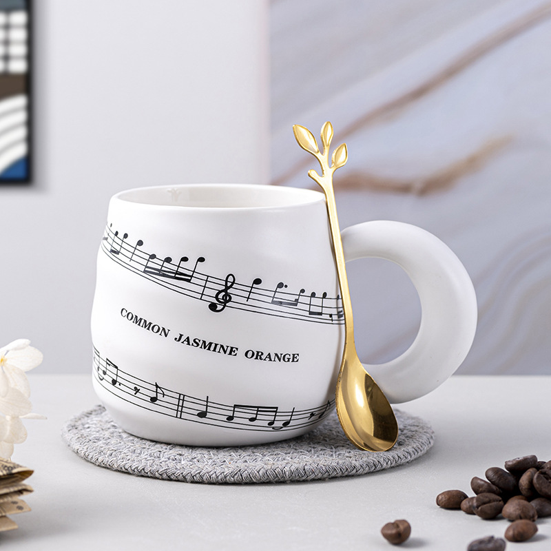 Retro Ceramic Music Mug Creative Spiral Milk Household High-end Design Coffee Cup - Image 2