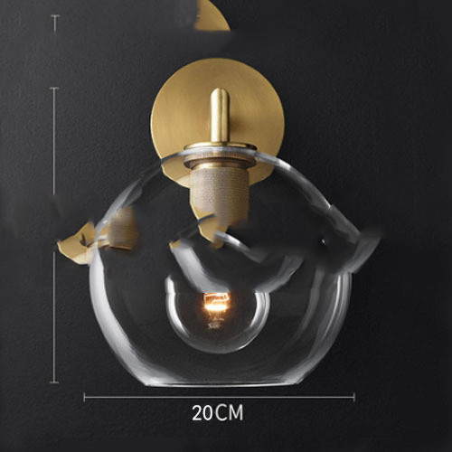 Bedside Wall Lamp Wrought Iron Glass Mirror Front LampMinimalist Aisle Wall Lamp - Image 5