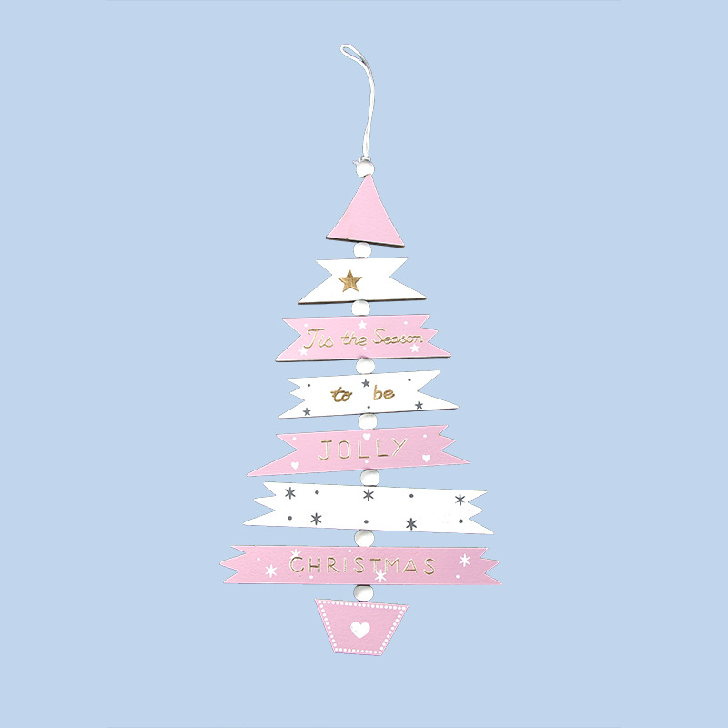 Wooden Painted Multi-color Christmas Tree String Pendant - Image 3