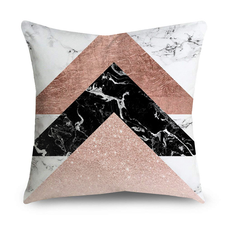 Rose Gold Polyester Pillow Cover Black Gold Element Cushion Throw Pillowcase - Image 28