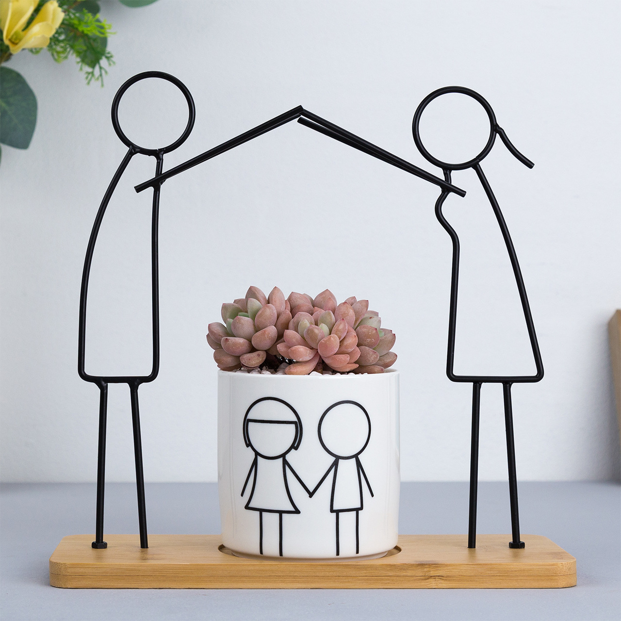 Wrought iron ceramic flowerpot - Image 3