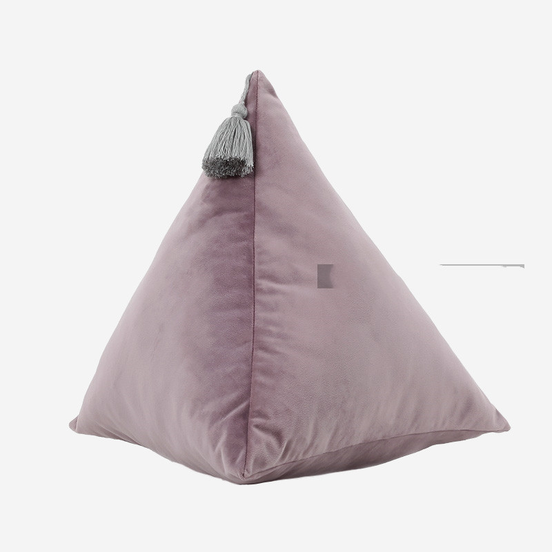 Triangular Pyramid Triangular Three-dimensional Shaped Zongzi Shaped Velvet Pillow Sofa Living Room Pillow Bed - Image 3