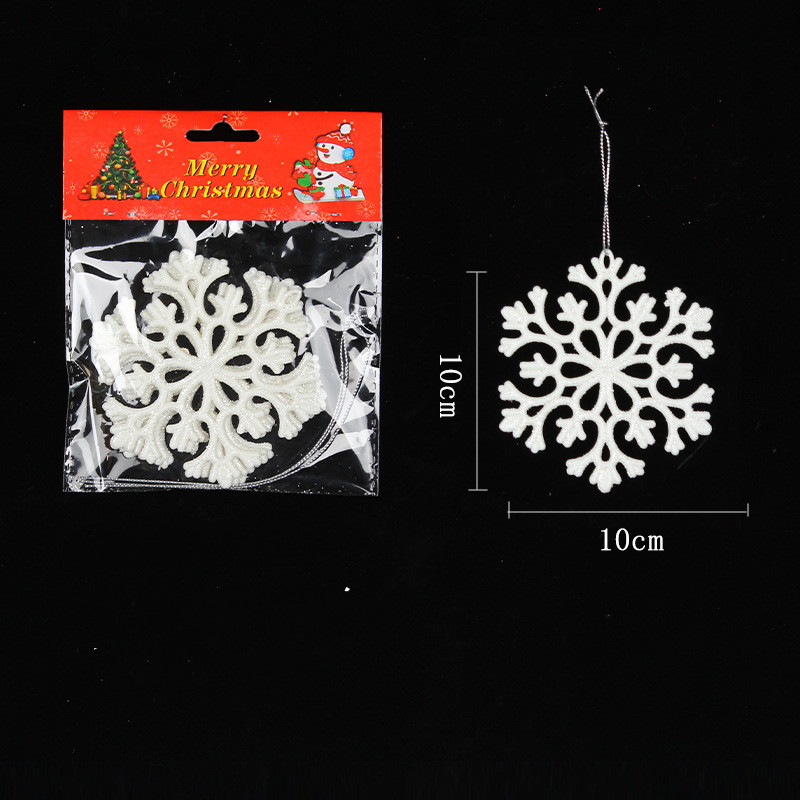 Plastic White Snowflake String Window Christmas Party Place Pendant - Image 4