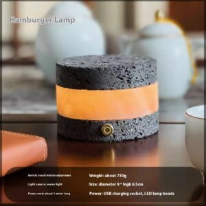 Sandwich USB Volcanic Rock Touch Small Night Lamp Charging Induction LED