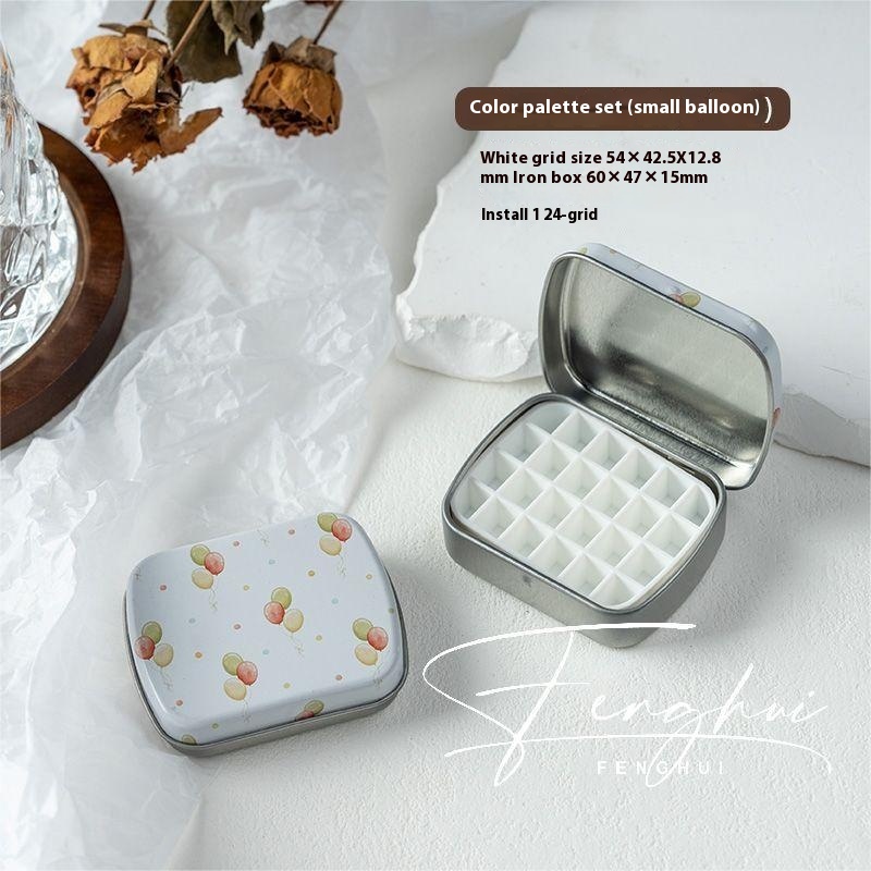 Manicure Watercolor One-piece Flip Small Iron Box 24-piece Portable Mini Palette - Image 26