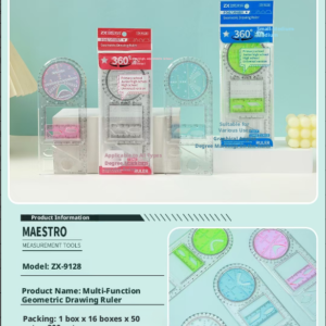 Multifunctional geometric drawing rule-random color-1 piece