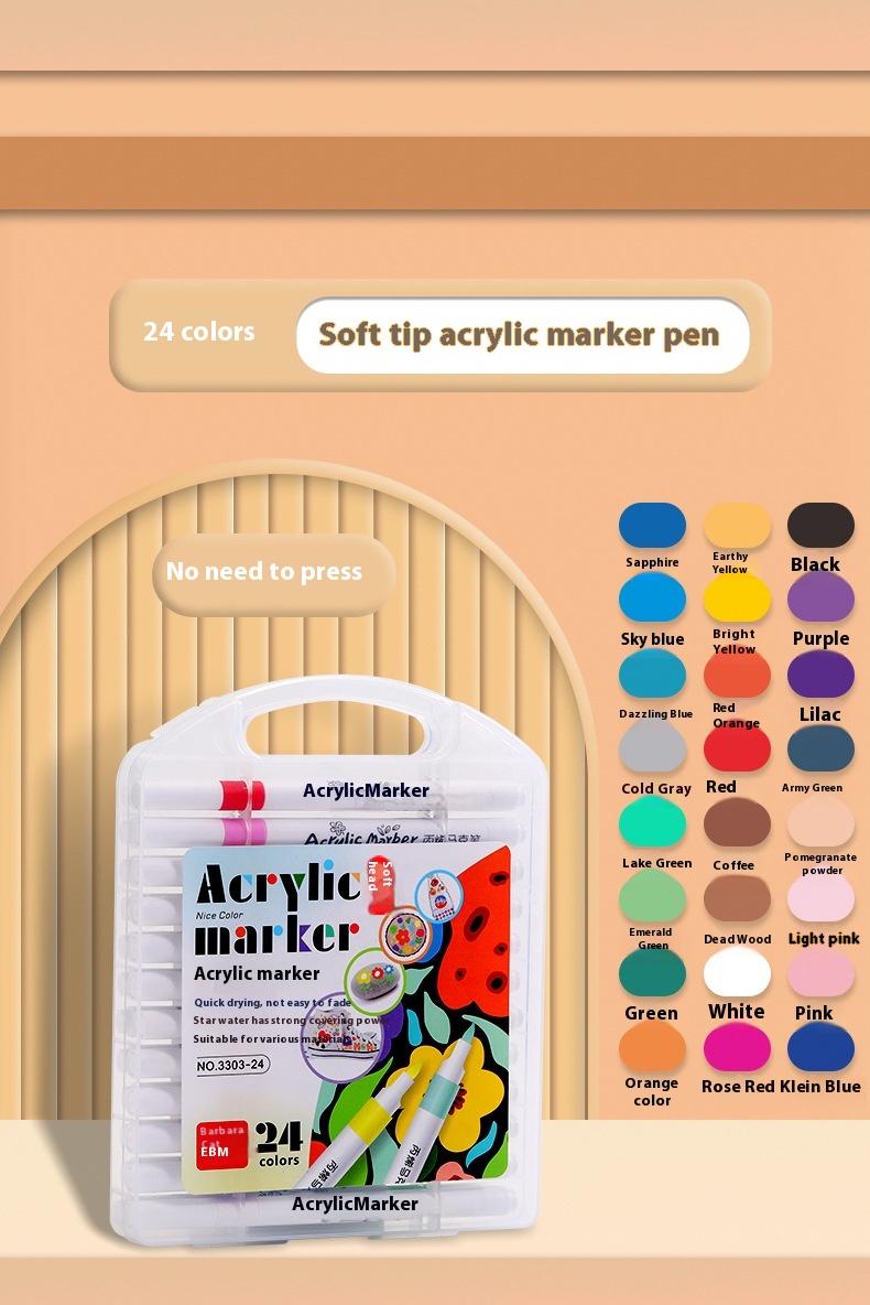 Soft Head Acrylic Marker Pen Suit Soft Head - Image 2