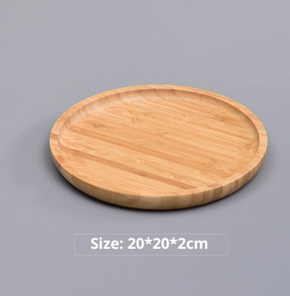 Japanese-style Bamboo Wooden Tray Rectangle Round Cake Pizza Tea Plate - Image 8