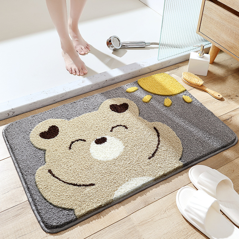 Flocked Home Doormat Bathroom Rug Absorbent Non-slip Mat Bedroom Foot Pad - Image 4