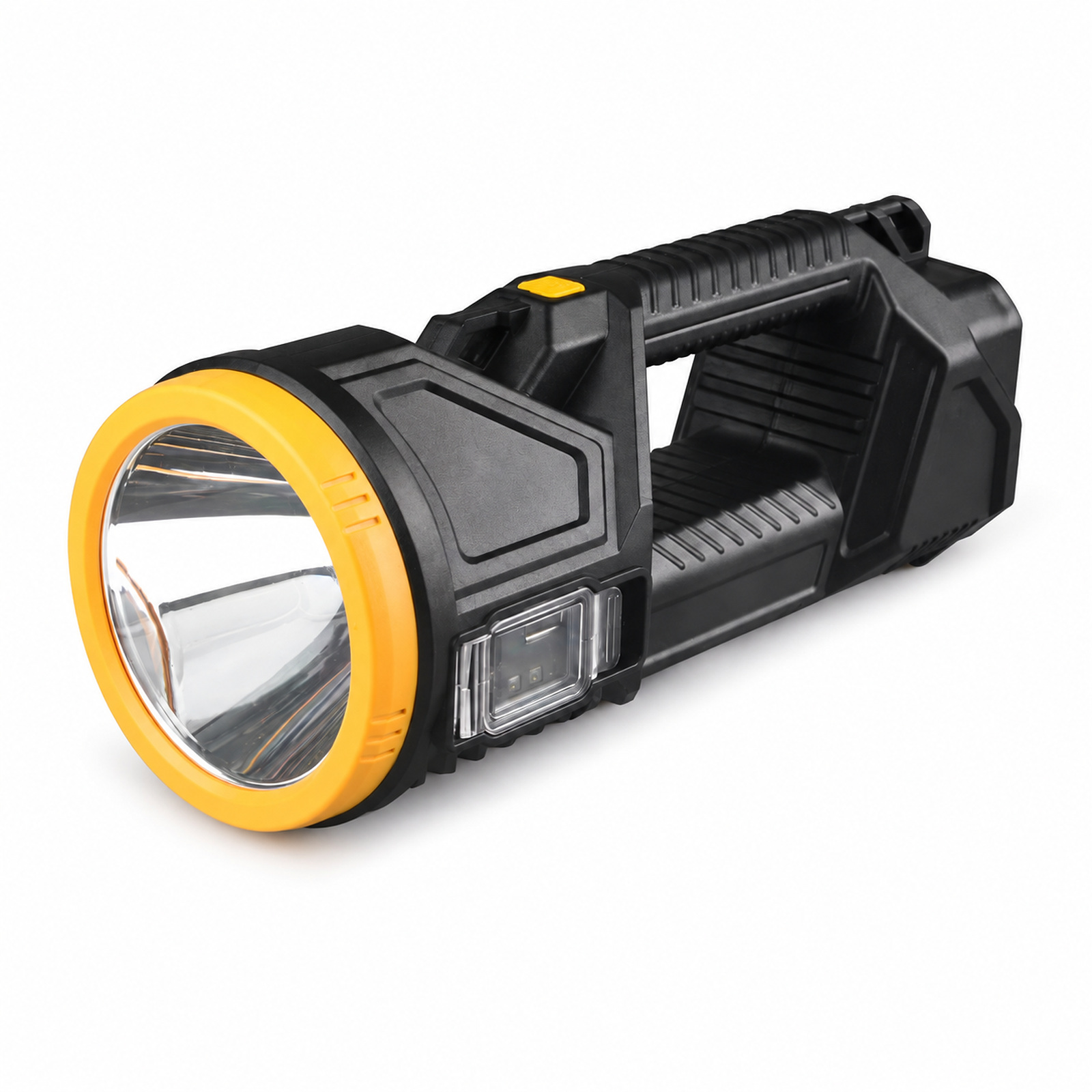 Solar Powered Rechargeable Battery Display Power Bank Function LED Flashlight W5161 2 Black 1700LM Portable