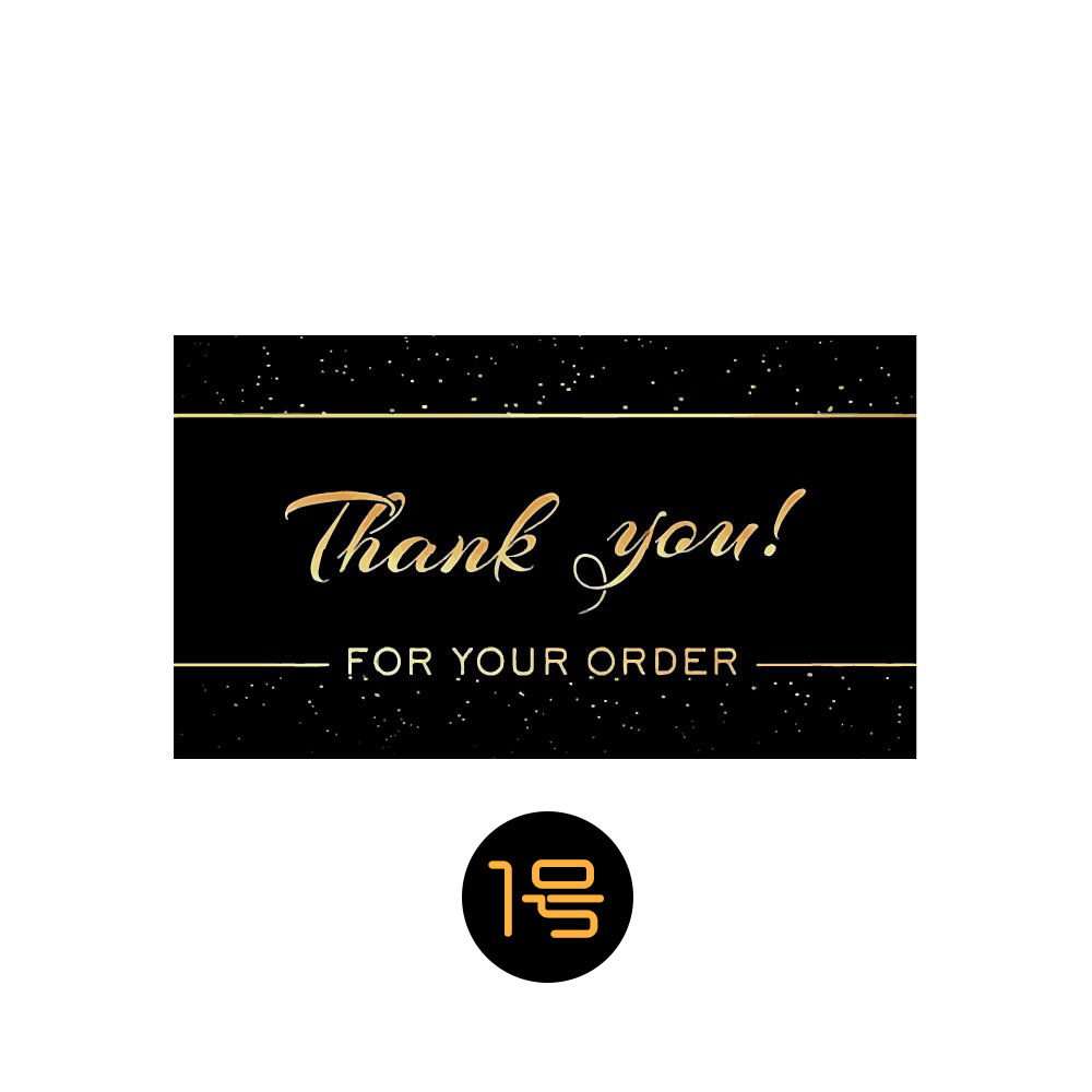 Thank-you Card With Black Print And Gold Foil-stamped English Text