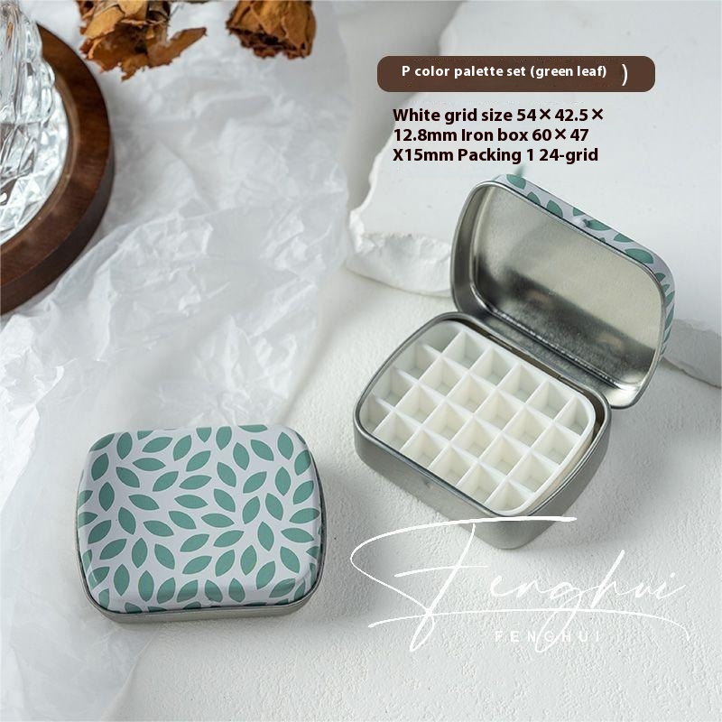 Manicure Watercolor One-piece Flip Small Iron Box 24-piece Portable Mini Palette - Image 16