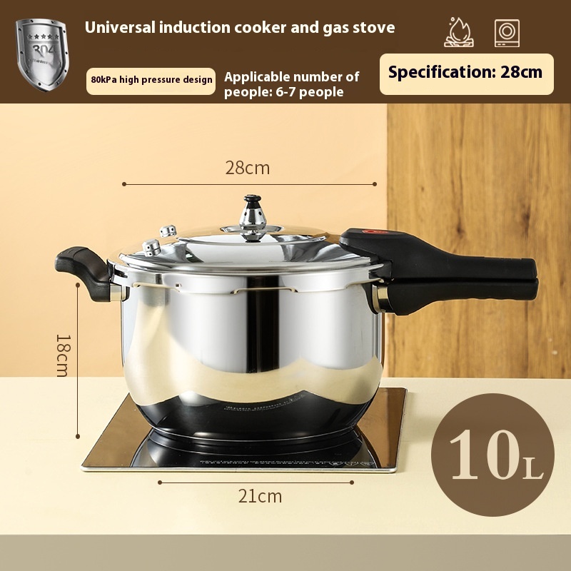 Household Double Bottom Universal Single Handle Multi-functional Large Capacity Stainless Steel Pressure Cooker - Image 5